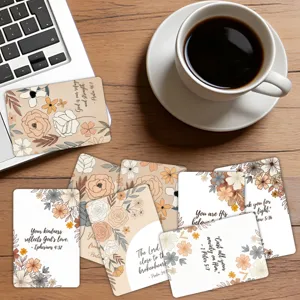 Floral affirmation cards set with inspiring bible verses, aesthetic stationery and positive notes.