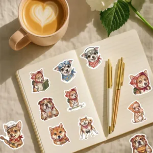 50 Pièces Mignons Autocollants de Chien Étanches Vinyle Stickers Chiot pour Ordinateur