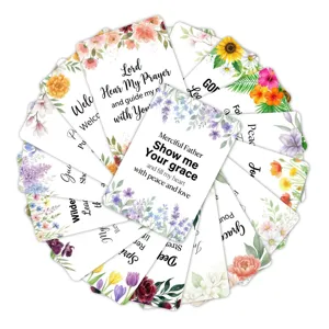 18 Stk. englische Gebetskarte Aquarell Blumen motivierende Grußkarte Geschenk Dekoration