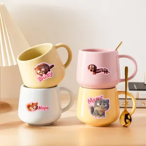 Charming ceramic coffee mug featuring cute 3D cartoon animal designs for daily use.
