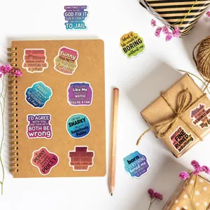 Witziges sarkastisches englisches Slogan Sticker Set, perfekt fur Tagebuch Dekoration.