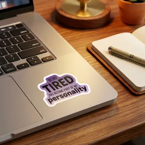 Lustiger sarkastischer englischer Spruch Aufkleber Detailansicht auf Laptop, wasserdicht.