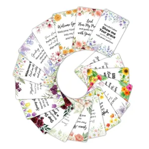 18 Stk. englische Gebetskarten mit floralen Inspirationszittern, Grußkarten für Geschenke.