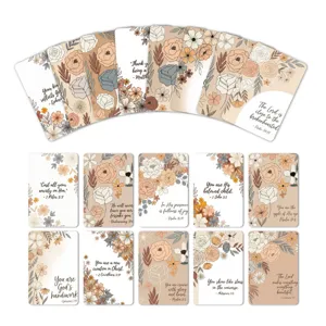 Inspirational affirmation cards set with floral botanical designs and uplifting quotes.