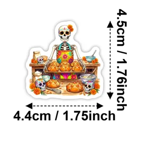 Mexican Day of the Dead skeleton waterproof sticker for journal, water bottle, and crafts.