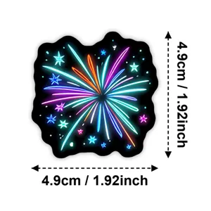 Colorful neon fireworks sticker pack decal, waterproof vinyl sticker for laptop and luggage decor.