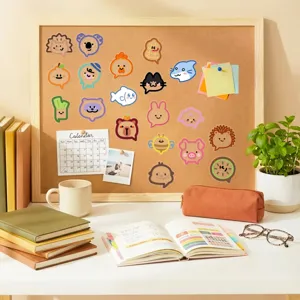 Cute cartoon animal speech bubble transparent PET stickers, creative fruit food DIY decoration.