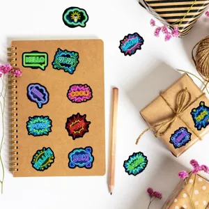 Adesivi alla moda fumetto bolla neon per agenda diario e notebook decorazione 50pz.