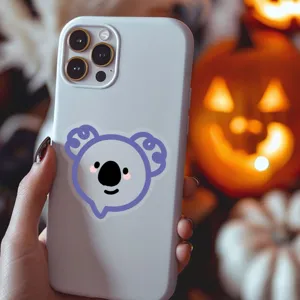 Cute koala character phone case soft silicone back cover protective case compatible with iPhone.
