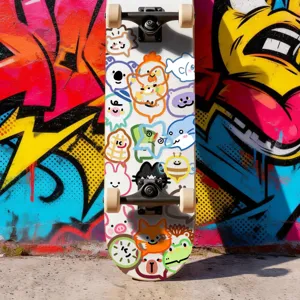 Cute cartoon animal and fruit PET stickers set, waterproof decorative laptop and skateboard decals.