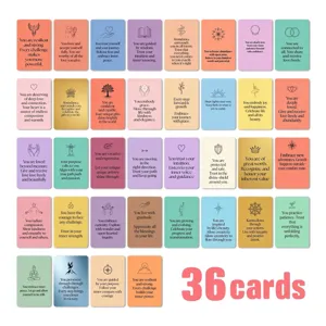 36 tarjetas de afirmación positiva macaron citas inspiradoras tarjetas de regalo vista detalle.