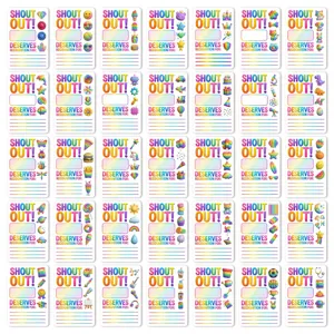 Buntes Regenbogen Ermoetigung Belohnungskarten Set, 3D niedliche Schreibwaren Notizen fuer Kinder.