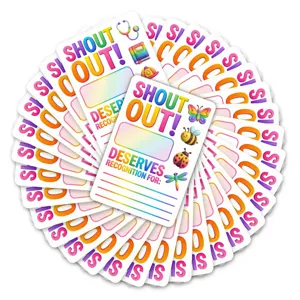Bunte Neon Ermutigung Notizkarten Set, lebendige Anerkennungskarten für Wanddekoration.