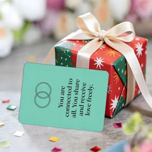 Tarjeta de felicitación de curación psicológica positiva con citas inspiradoras, regalo.