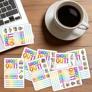 Bunte Regenbogen Ermutigung Erkennung Karten Set Schreibwaren Notizen fur Tagebuch Dekor