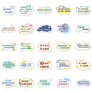 50pcs ins style motivational study stickers cute cartoon graffiti decals for stationery