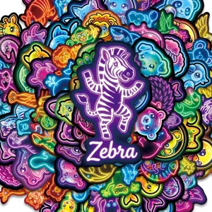 Pegatinas de graffiti de animales lindos de neón impermeables coloridas para casco funda 50p