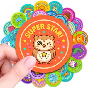 50pcs cartoon animal reward stickers waterproof kids learning encouragement laptop decor
