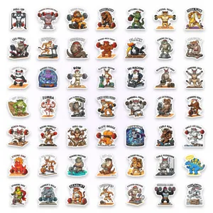 50pcs drôle animal gym entraînement autocollants vinyle étanche pour ordinateur portable.