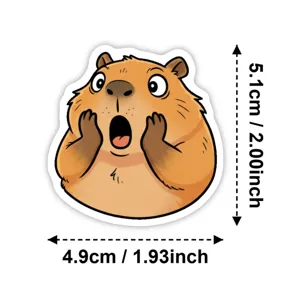 Cute Capybara Sticker Shocked Animal Decal for Laptop Luggage Water Bottle Vinyl