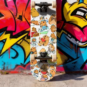 Cute capybara stickers set for skateboard laptop luggage waterproof vinyl graffiti decals.