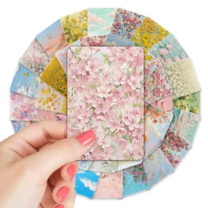 36pcs set de tarjetas estilo pintura al óleo flores para diario postales notas regalo