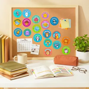 Cute cartoon animal reward stickers for kids learning encouragement, waterproof decorative pack.