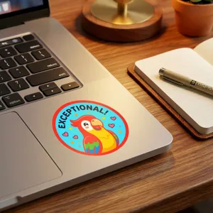 Cartoon parrot reward sticker waterproof decorative sticker for laptop notebook 50pcs