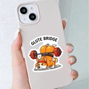 Coque de téléphone de fitness mignonne Corgi avec design de dessin animé drôle