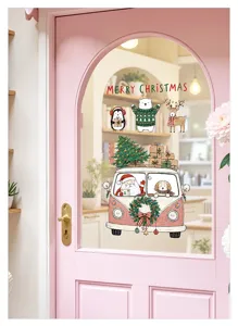 Weihnachtsfenster statischer Aufkleber Feiertag Dekoration Wandtattoo niedliches Design