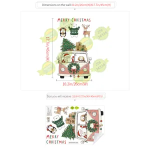 Weihnachten Wandaufkleber Fensterbild statische Haftung Weihnachtsmann PVC Deko 1Stk
