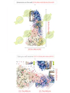 Blue rose fake window wall sticker PVC spring floral self-adhesive home decor wall decal