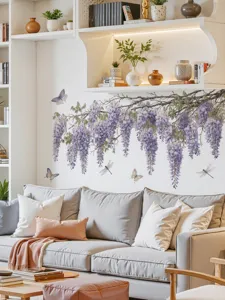 Wisteria wall sticker removable floral decal for living room bedroom home decor beautiful design