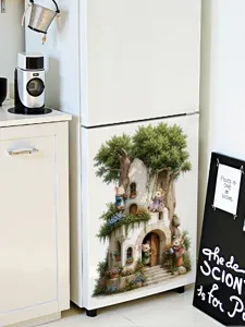 Baumhaus Wandaufkleber süße Maus Wald Dekor abnehmbares Wandbild für den Kühlschrank