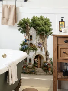 Wald Baumhaus Wandaufkleber süße Mäuse abziehbar Tapete Kinderzimmer Dekoration