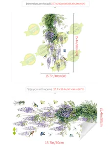 Wisteria bloem wijnstok muursticker kamer deur slaapkamer achtergrond decor 40x90