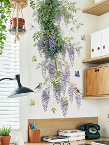 Wisteria muursticker bloem wijnstok muur decoratie voor woonkamer slaapkamer gang thuis