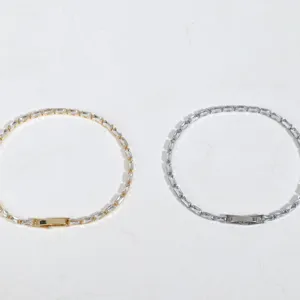 Eleganti bracciali tennis placcati oro e argento con zirconi cubici scintillanti, chic.