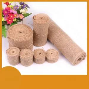 Rotolo di Nastro in Tela di Sacco di Juta Naturale Nastro Tessuto in Lino Rustico per Fai da Te Natale Matrimonio Casa Regalo
