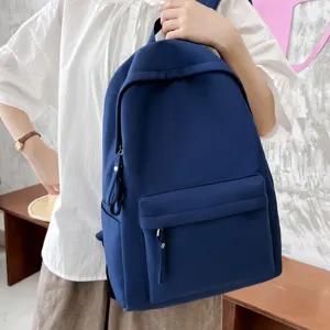 Minimalistischer tiefblauer Rucksack für Schüler lässige Schultasche