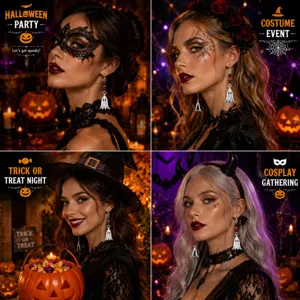 Αποκριάτικα μακριά σκουλαρίκια gothic party κοστούμι αξεσουάρ Halloween dark style