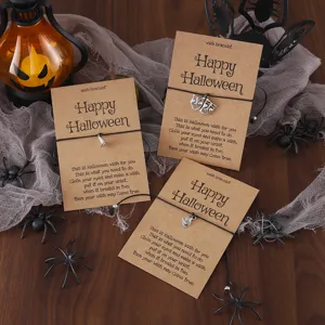 Halloween Wunschaarmand handgemachte gewebte Legierung Anhänger Karte Partygeschenk