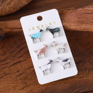 Joli ensemble de boucles d'oreilles bouc en alliage bijoux animaux pour femmes mode tendance
