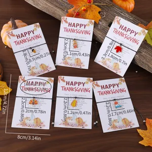 Thanksgiving Charm Armband Set mit Grußkarten Herbst Ahornblatt Truthahn Kürbis Schmuck.