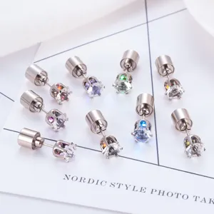 LED leuchtende Ohrstecker mit funkelndem Zirkonia, ideal für Partys und trendige Club Mode.