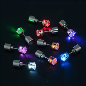 LED leuchtende Kristall Ohrringe Zirkon Metall Bar Party Mode leuchtender Schmuck