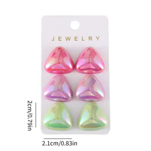 Bunte Acryl geometrische Dreieck Ohrringe Set, frischer täglicher Schmuck für Damen.