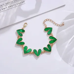 Legierung Emaillierte Herz Armband, Modischer Süsse Liebe Charm Handgelenk Schmuck Damen
