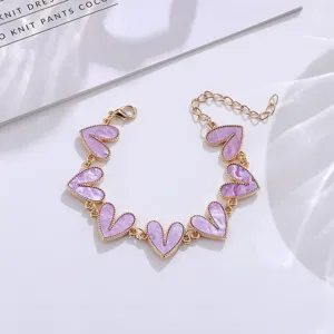 Modischer Legierung bunte Herz Armband Detailaufnahme, ins Stil Emaille Schmuck Stück.