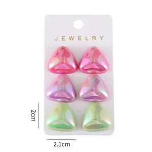 Acryl geometrische schrille dreieck ohrringe set, bunter modeschmuck für frauen.